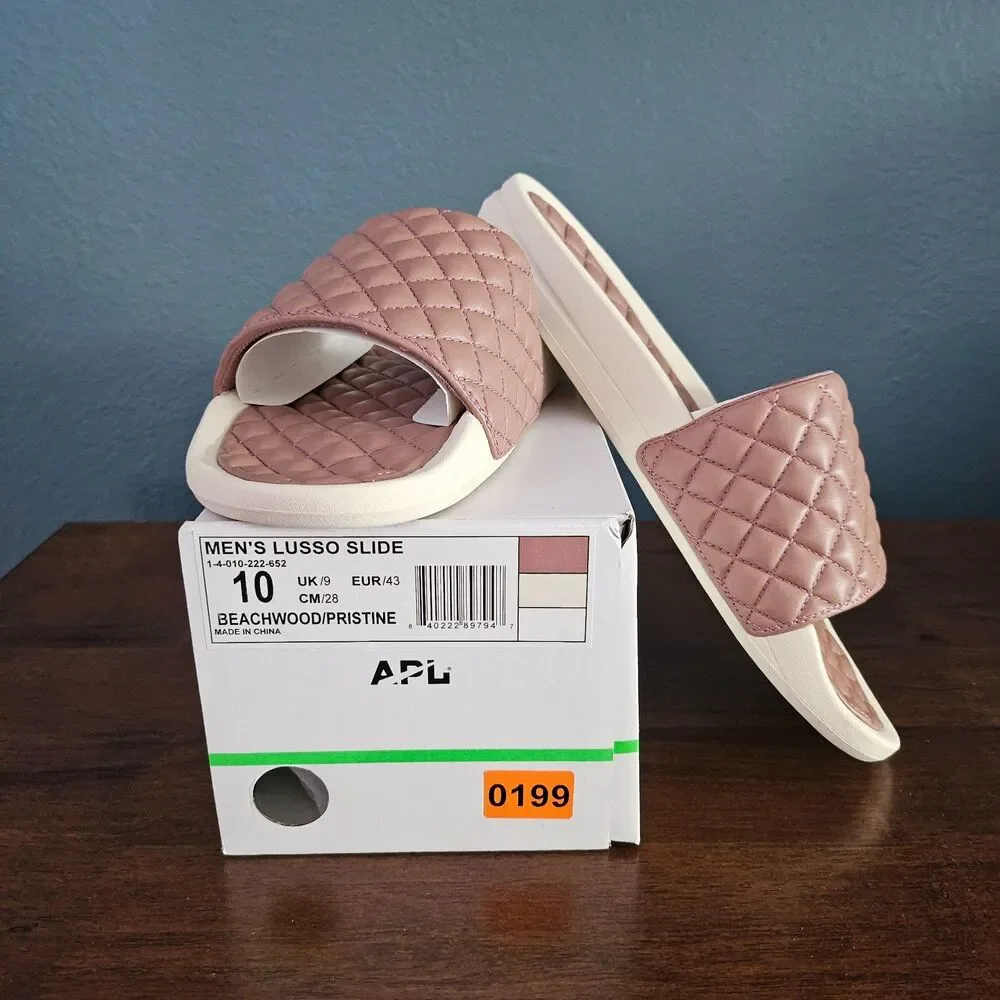 APL Athletic Propulsion Labs Unisex Lusso Slide in Beachwood Pristine Sz 10 NEW